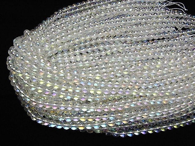 [Video]Aqua Crystal Round 6mm 1strand beads (aprx.15inch/37cm)