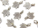Karen Silver Maple Motif Charm 13x9x1.5mm 2pcs