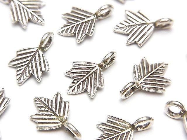 Karen Silver Maple Leaf Motif Charm 13x9x1.5mm (2pcs)