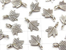 Karen Silver Maple Motif Charm 13x9x1.5mm 2pcs