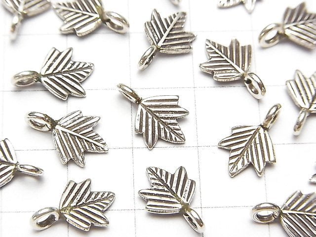 Karen Silver Maple Motif Charm 13x9x1mm 3pcs