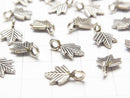 Karen Silver Maple Motif Charm 13x9x1.5mm 2pcs