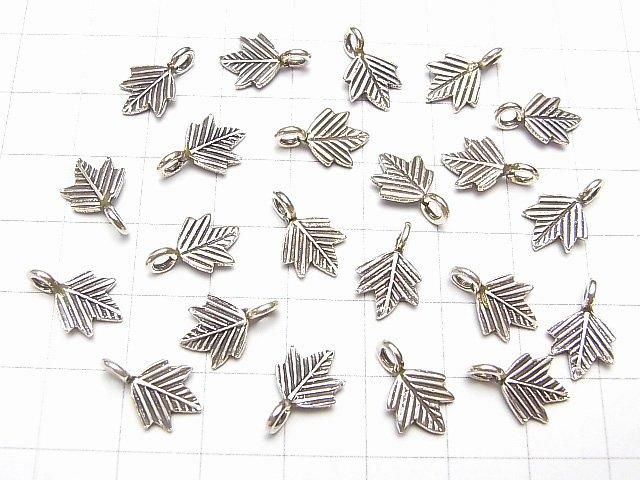 Karen Silver Maple Leaf Motif Charm 13x9x1.5mm (2pcs)