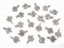 Karen Silver Maple Motif Charm 13x9x1.5mm 2pcs