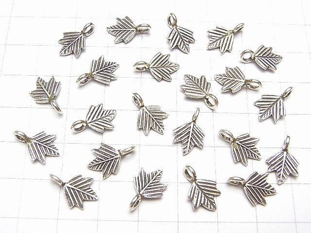 Karen Silver Maple Motif Charm 13x9x1mm 3pcs