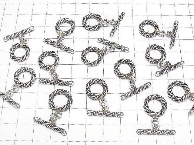Karen Silver Double Twist Toggle 14mm 1 pair