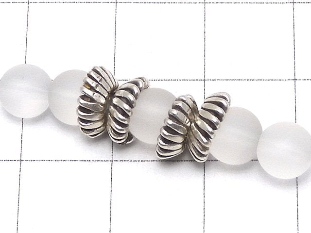 Karen Silver Bead Cap 8x8x3mm 2pcs