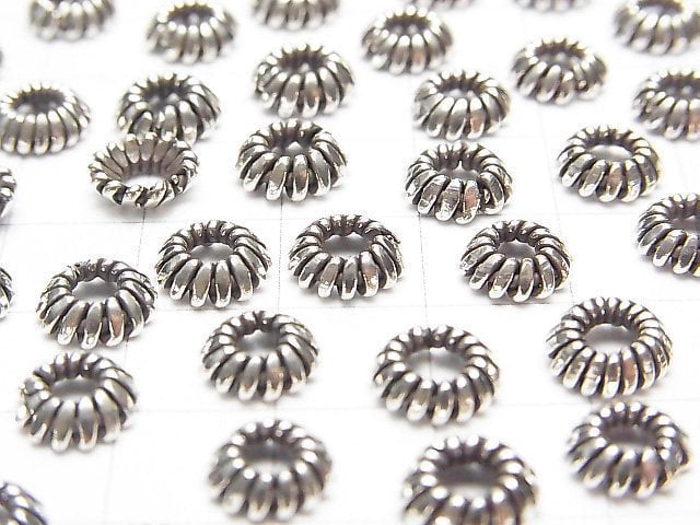 Karen Silver Bead Cap 8x8x3mm 2pcs