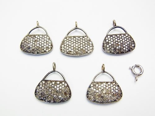 Diamond Handbag (Bag) Motif Charm 14x16x2 Silver925 1pc $79.99!