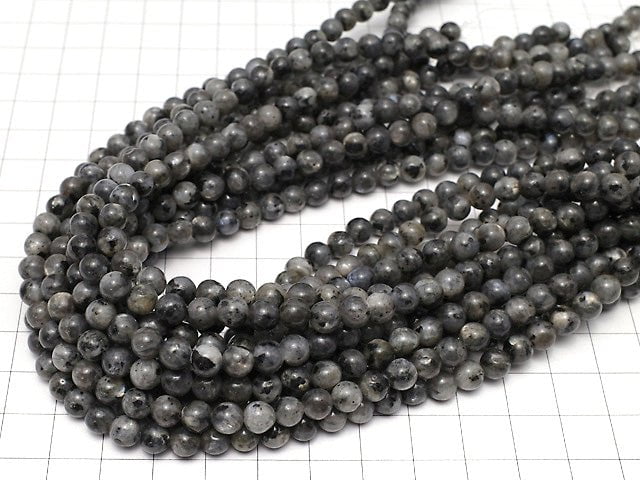 [Video] Larvikite  Round 6mm 1strand beads (aprx.15inch/38cm)