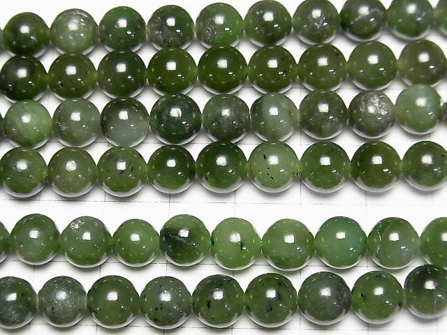 [Video] Canadian Nephrite Jade AA++ Round 8mm half or 1strand beads (aprx.15inch/37cm)