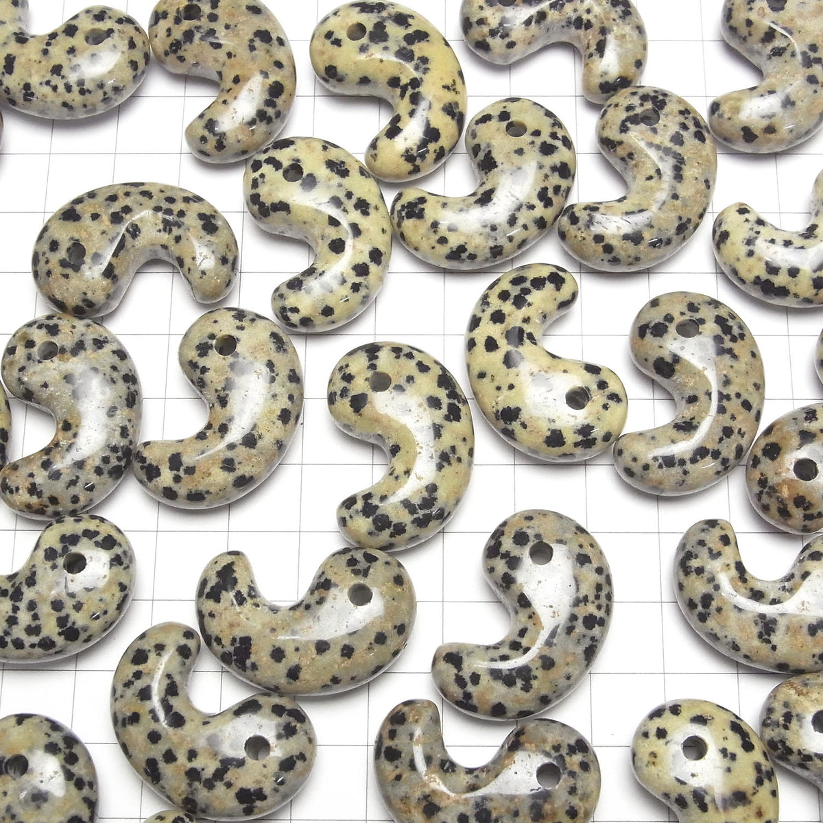 Dalmatiner-Jaspis Komma-förmige Perle 30x20mm 1 Stück