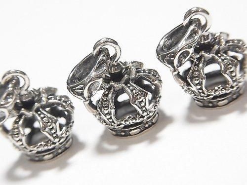 Silver 925 Crown Motif Pendant 11x13x13mm 1pc