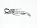 Silver925 Double Feather Pendant [White Silver] 1pc