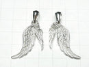 Silver925 Double Feather Pendant [White Silver] 1pc