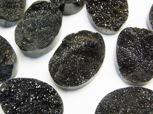 Agate, Druzy, Oval, Undrilled Gemstone Beads