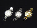 Silver925 Openwork Coin Clasp 14x8x6mm [No coating] [Rhodium Plated] [18KGP] 1pc