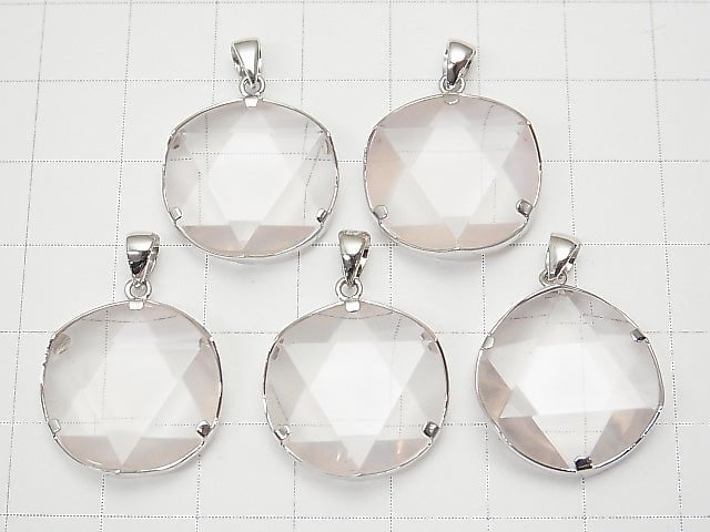 High Quality Madagascar Rose Quartz AAA Hexagram Pendant Silver925 1pc $13.99