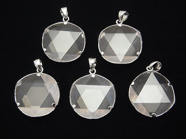 High Quality Madagascar Rose Quartz AAA Hexagram Pendant Silver925 1pc $13.99