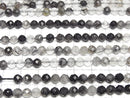 [Video]High Quality! Tourmaline Quartz AA+ Faceted Round 5mm 1strand beads (aprx.15inch/37cm)