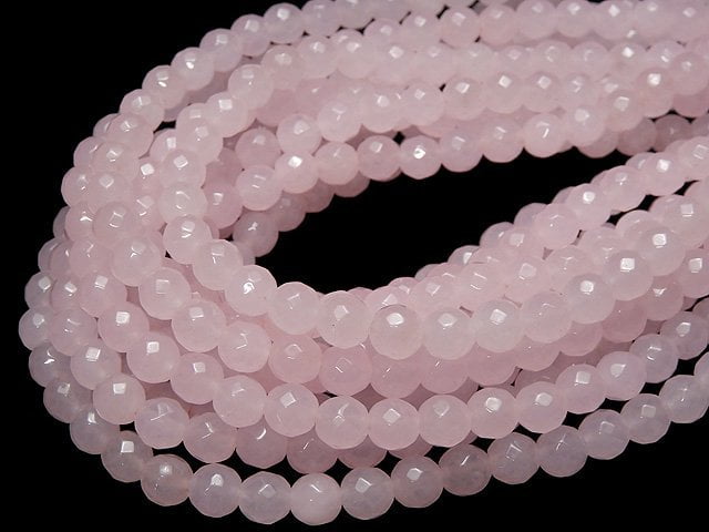 1strand $6.79! Light Pink Jade 64 Faceted Round 8mm 1strand beads (aprx.15inch / 37cm)