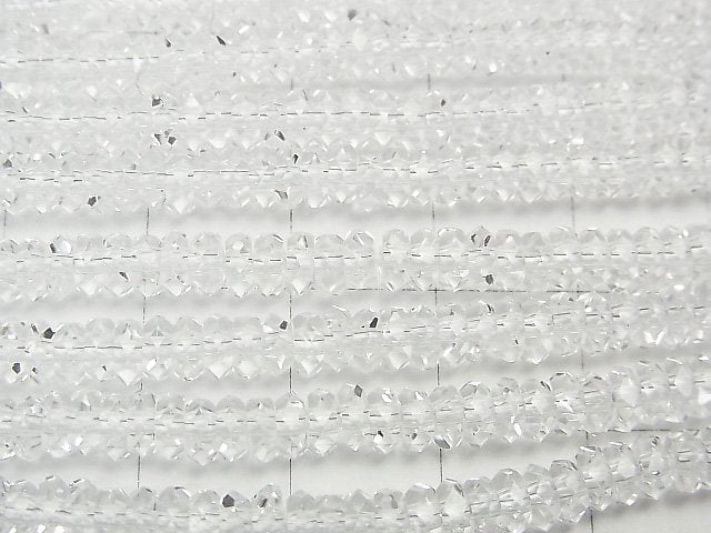 [Video] Crystal AAA Faceted Button Rondelle 4x4x2mm half or 1strand beads (aprx.15inch/38cm)