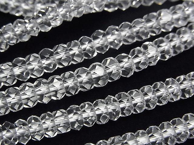 [Video] Crystal AAA Faceted Button Rondelle 5x5x3mm 1-strand beads (approx. 15 inches/37 cm)