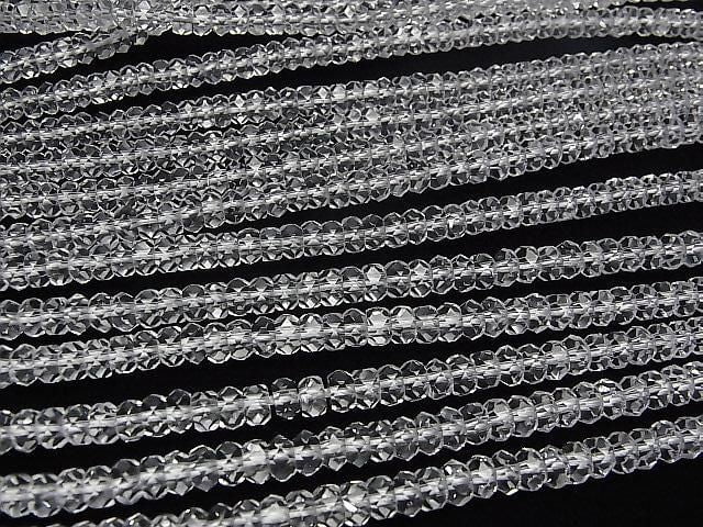 [Video] Crystal AAA Faceted Button Rondelle 5x5x3mm 1-strand beads (approx. 15 inches/37 cm)