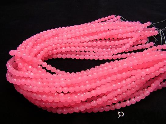 1strand $6.79! Pink Jade 64Faceted Round 6mm 1strand beads (aprx.15inch / 37cm)