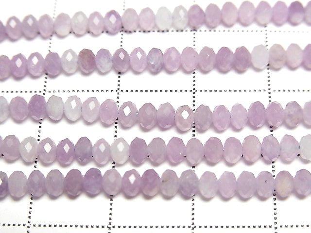 [Video] High Quality! Lepidolite AA+ Faceted Button Rondelle 3x3x2mm 1strand beads (aprx.15inch/37cm)