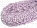 [Video] High Quality! Lepidolite AA+ Faceted Button Rondelle 3x3x2mm 1strand beads (aprx.15inch/37cm)