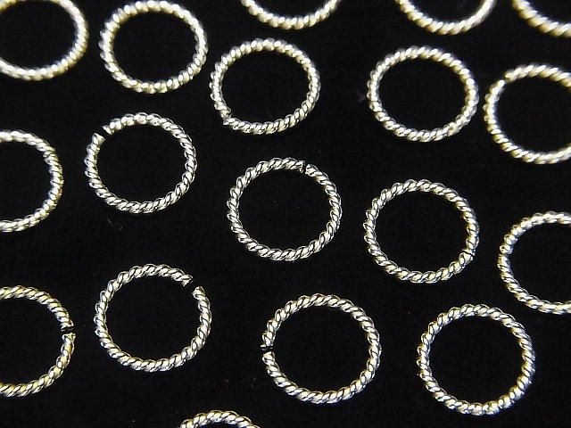 Silver925 Rope Ring (Open and Close Type) Pure Silver Finish 4, 6, 8, 10, 12mm 10pcs