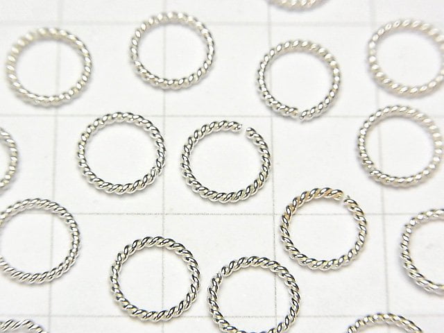 Silver925 Rope Ring (Open and Close Type) Pure Silver Finish 4, 6, 8, 10, 12mm 10pcs