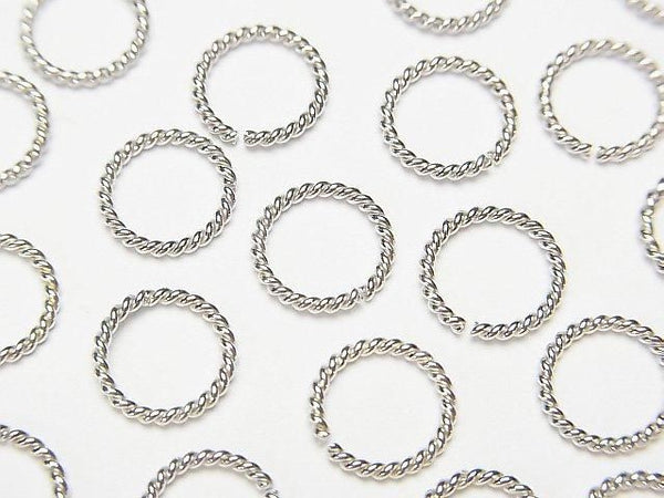 Silver925 Rope Ring (Open and Close Type) Rhodium Plated 4, 6, 8, 10, 12mm 10pcs