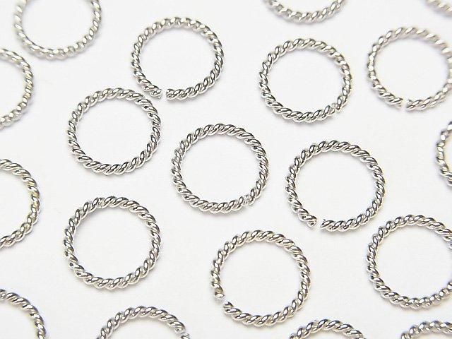 Silver925 Rope Ring (Open and Close Type) Rhodium Plated 4, 6, 8, 10, 12mm 10pcs