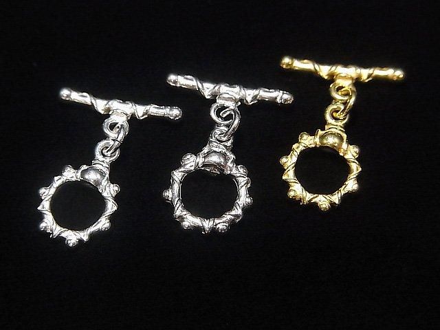 Silver925 Design Toggle 9mm [Pure Silver Finish][Rhodium Plated][18KGP] 1 pair