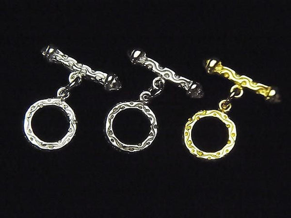 Silver925 Design Toggle 8-9mm [Pure Silver Finish] [Rhodium Plated] [18KGP] 1pair