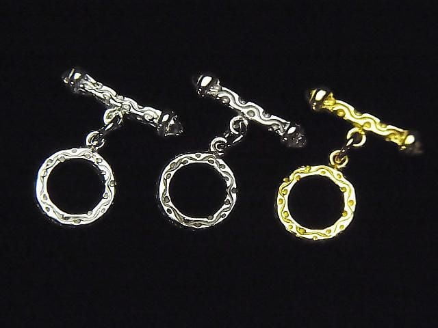 Silver925 Design Toggle 8-9mm [Pure Silver Finish] [Rhodium Plated] [18KGP] 1pair
