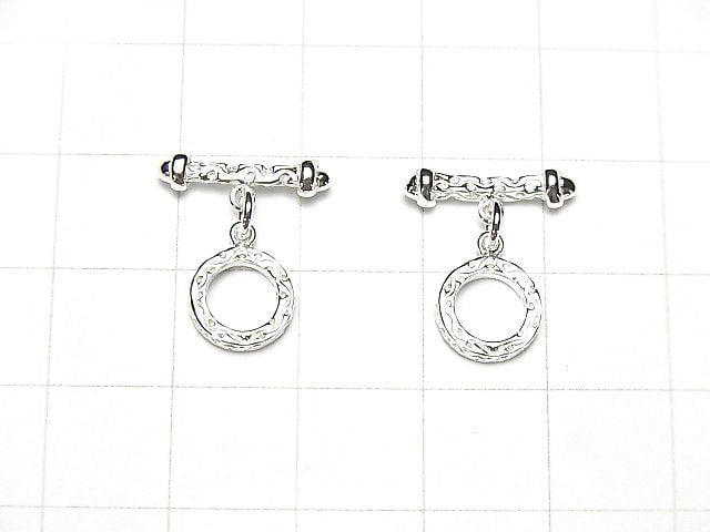 Silver925 Design Toggle 8-9mm [Pure Silver Finish] [Rhodium Plated] [18KGP] 1pair