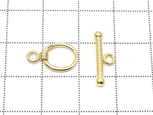 Silver925 Oval Toggle 10x9mm [Sterling Silver Finish][Rhodium Plated][18KGP] 1pair