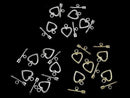 Silver925 Heart Toggle 10mm [Pure Silver Finish] [Rhodium Plated] [18KGP] 2pairs