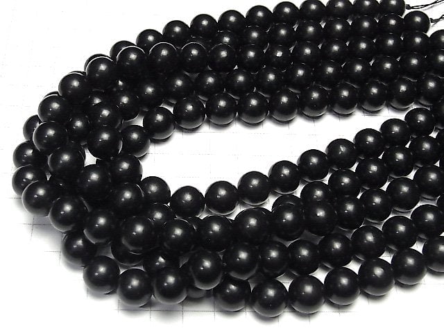 Natural Jet (wood fossil) Round 12mm half or 1strand beads (aprx.15inch/36cm)