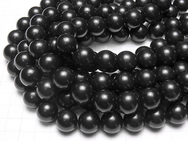 Natural Jet (wood fossil) Round 14mm half or 1strand beads (aprx.15inch/36cm)