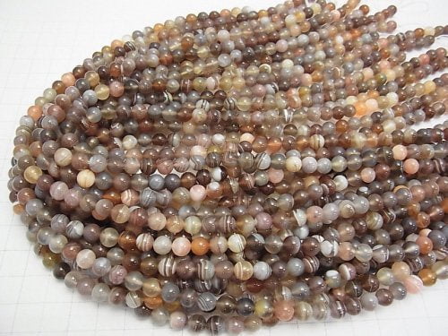 [Video] Botswana Agate  Round 6mm half or 1strand beads (aprx.15inch/38cm)