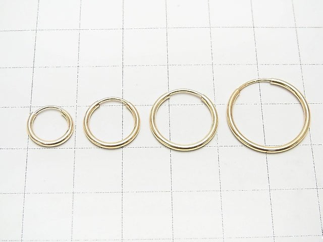 14KGF Hoop Earrings [10mm][12mm][14mm][17mm][20mm][24mm][30mm] 1pair $3.99- !