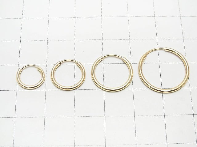 14KGF hoop earrings [10mm][12mm][14mm][17mm][20mm][24mm][30mm] 1 pair!