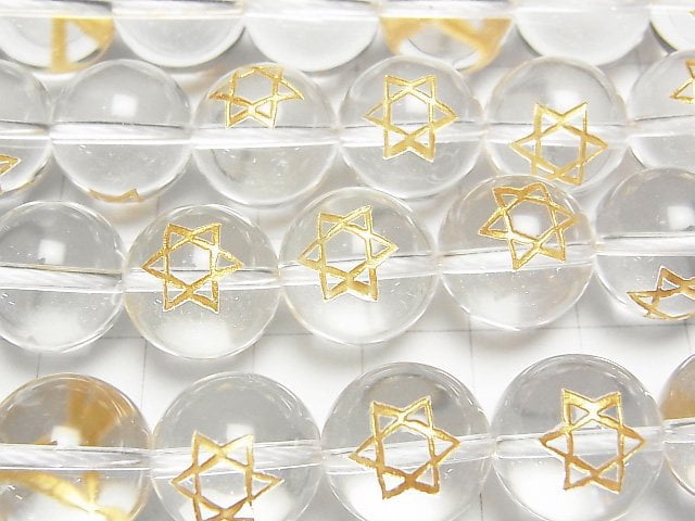 [Video] Gold! Six-pointed star Carving! Crystal AAA Round 8, 10, 12, 14mm 1/4 or 1strand