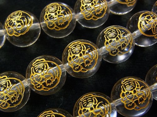 Carving, Crystal Quartz, Round Gemstone Beads
