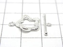 Silver925 Flower Design Toggle 13x13mm [Pure Silver Finish] [Rhodium Plated] [18KGP] 1pair