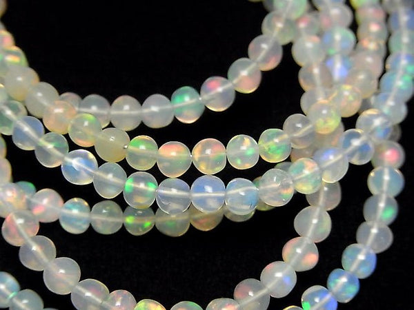 [Video]High Quality Ethiopian Opal AAA Semi Round 3-4mm Bracelet